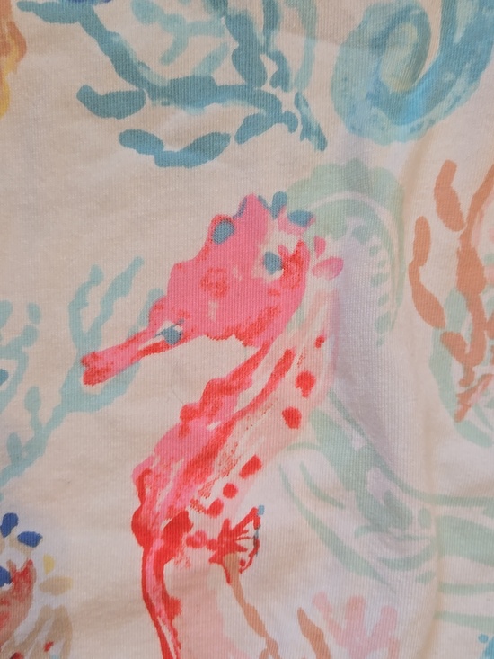 Talbot's Watercolor Seahorse Print Cotton Tee - Picture 4 of 6